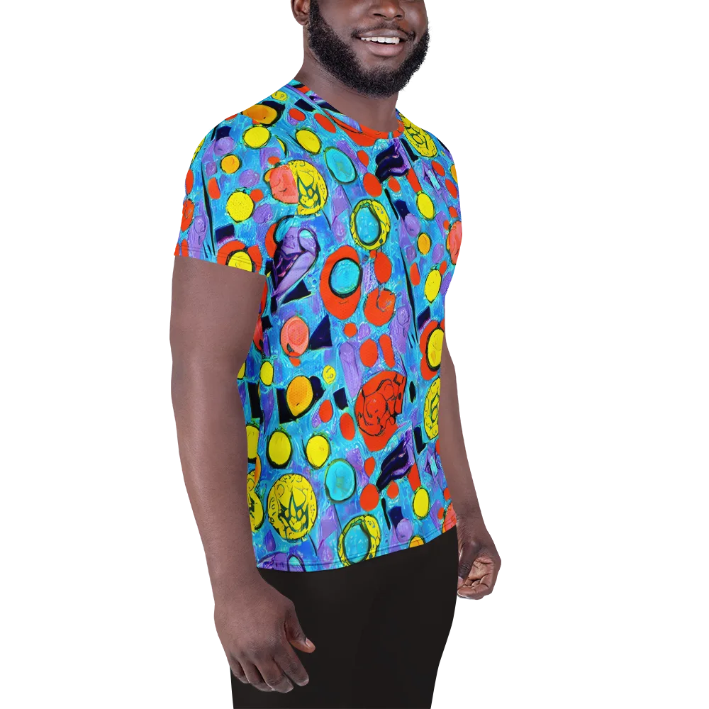 Cyan Carnival on Men's Athletic T-Shirt — Right