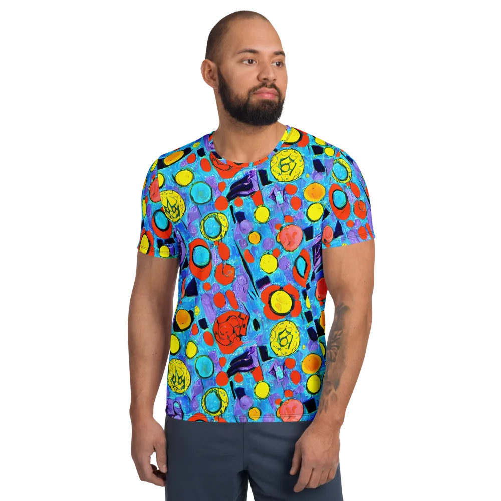 Cyan Carnival on Men's Athletic T-Shirt — Front