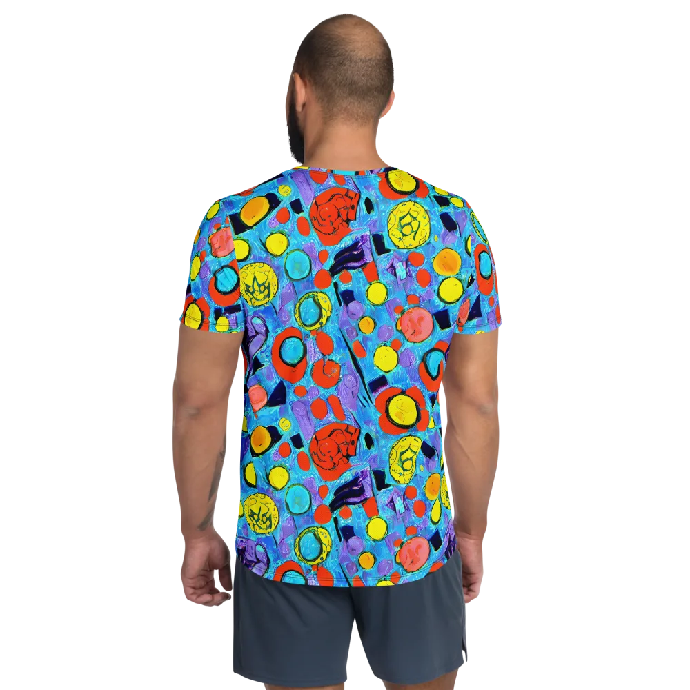 Cyan Carnival on Men's Athletic T-Shirt — Back