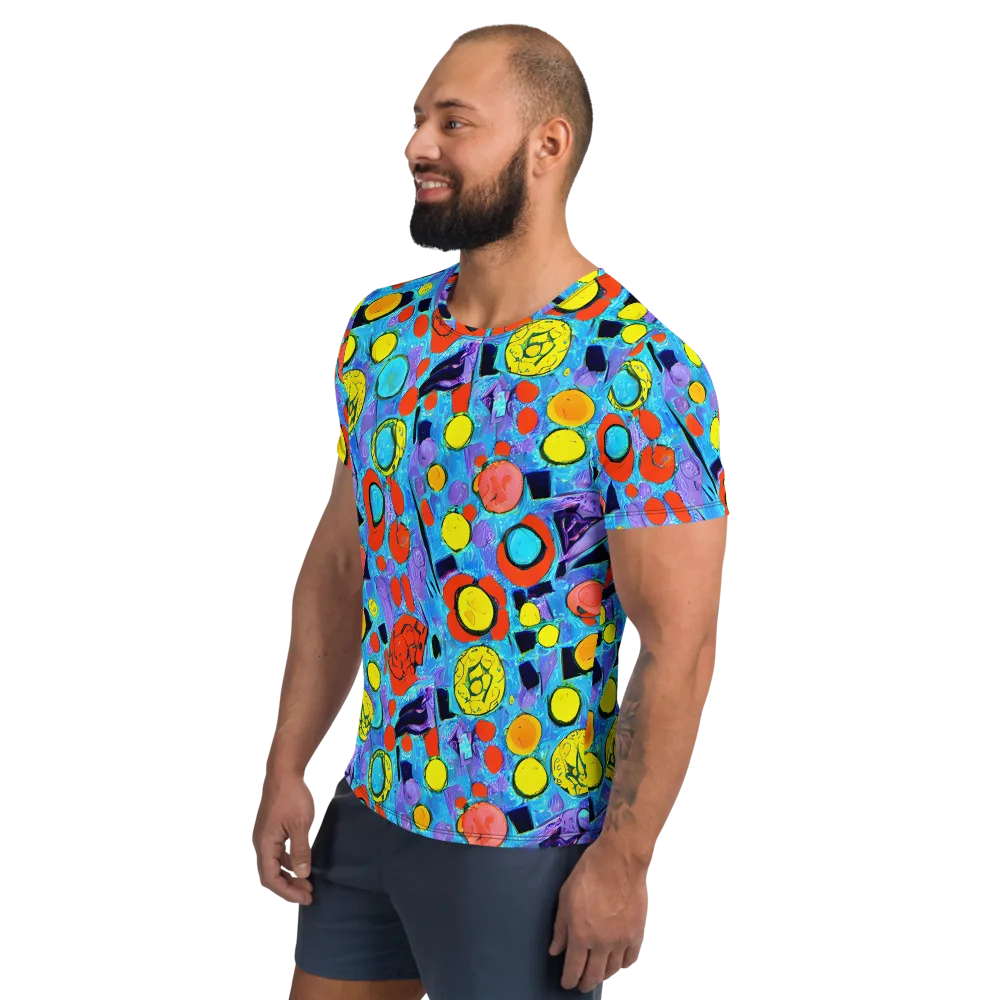Cyan Carnival on Men's Athletic T-Shirt — Left