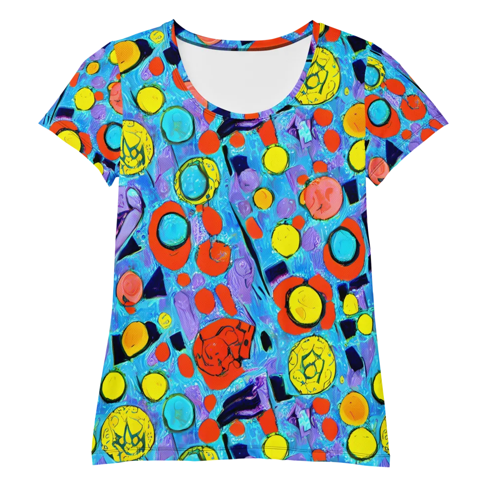 Cyan Carnival on Women's Athletic T-Shirt — Front