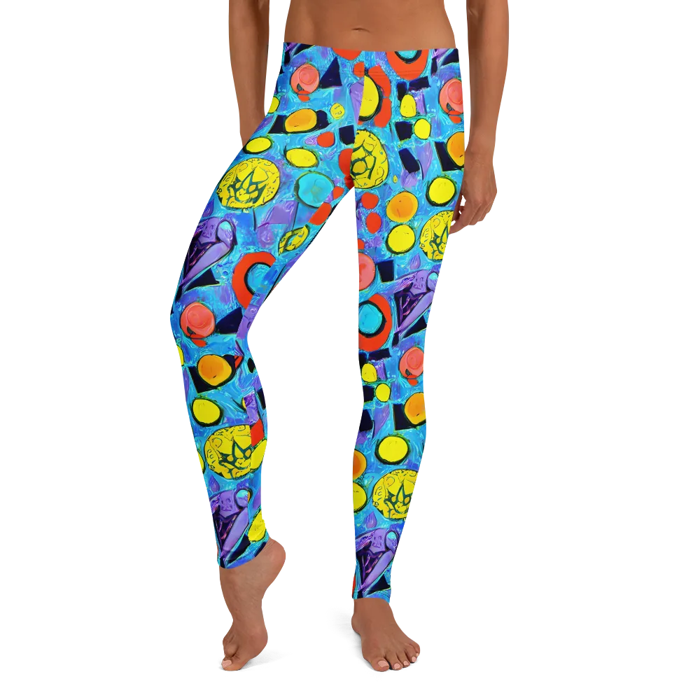 Cyan Carnival on Leggings — Front