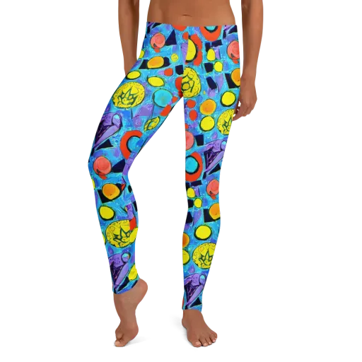 Cyan Carnival on a Leggings