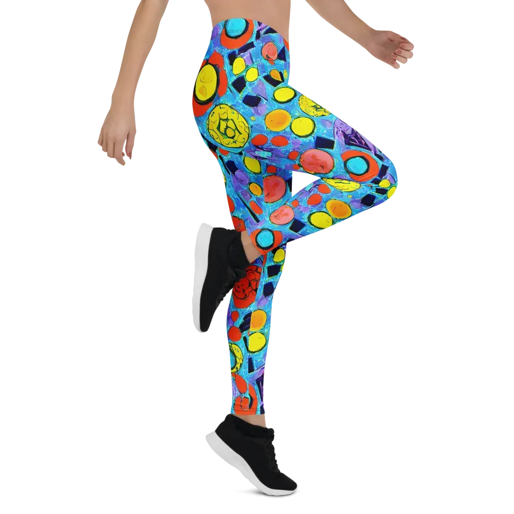 Cyan Carnival on Leggings — Right