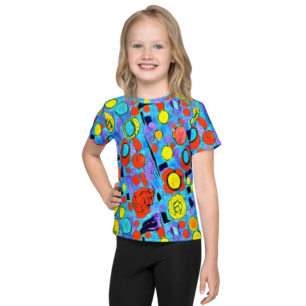Cyan Carnival on Kids Crew Neck T-Shirt — Front