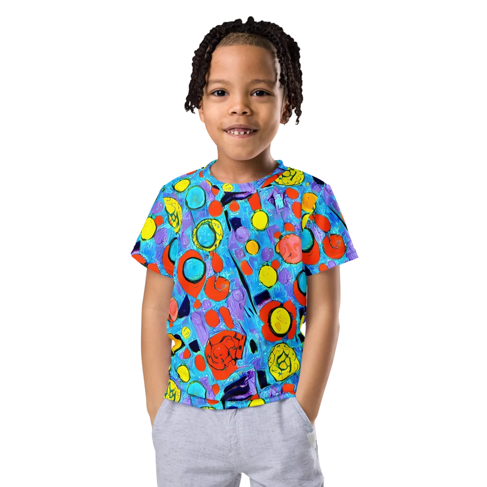 Cyan Carnival on Kids Crew Neck T-Shirt — Front