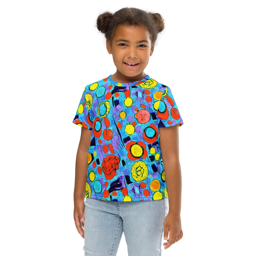 Cyan Carnival on Kids Crew Neck T-Shirt — Front