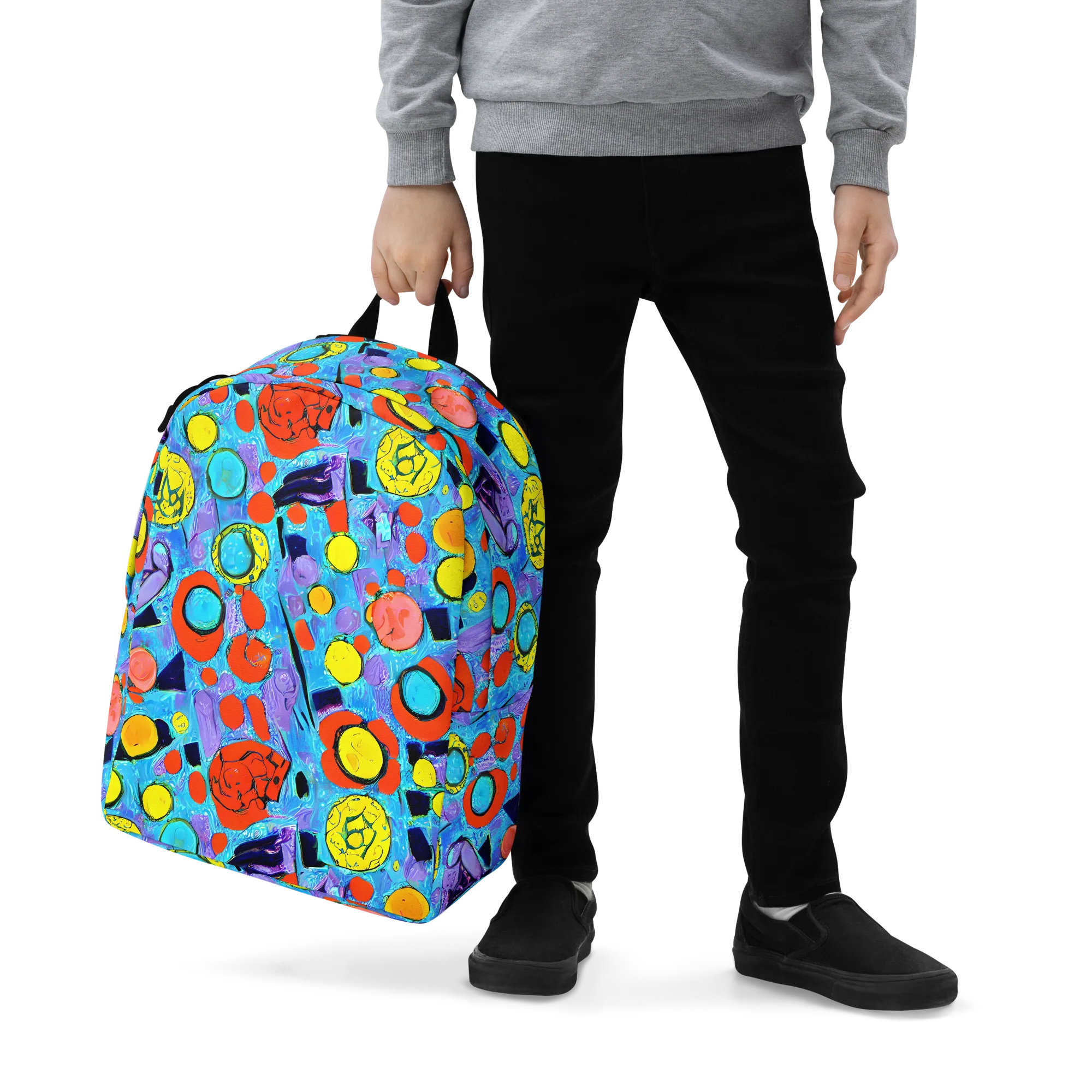 Cyan Carnival on Minimalist Backpack — Zoomed-in