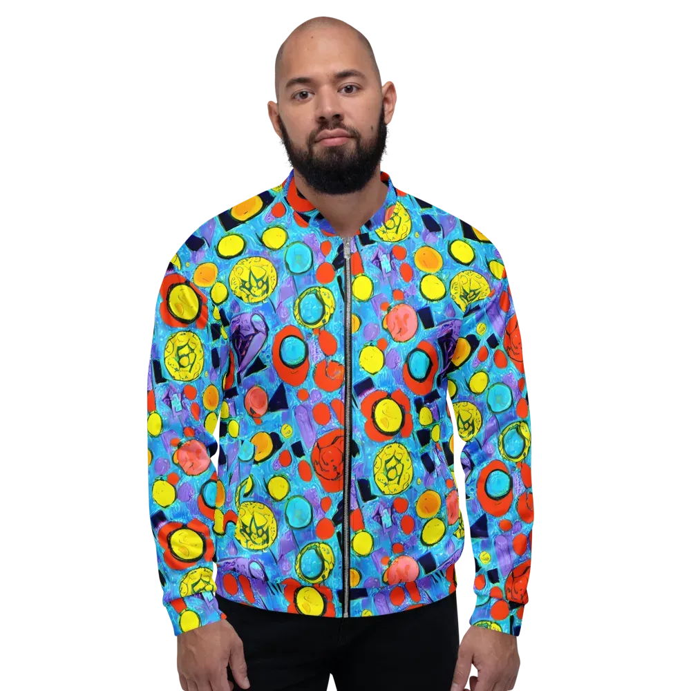 Cyan Carnival on Bomber Jacket — Front