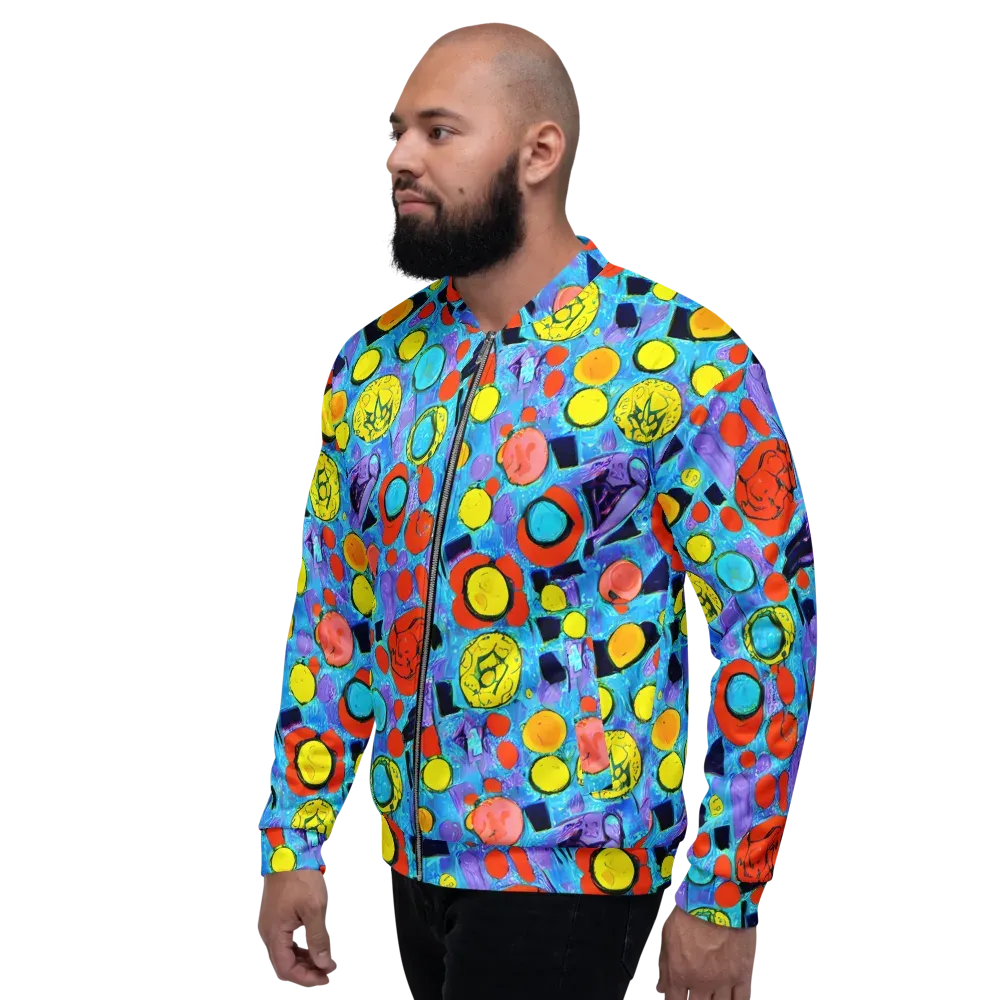 Cyan Carnival on Bomber Jacket — Left