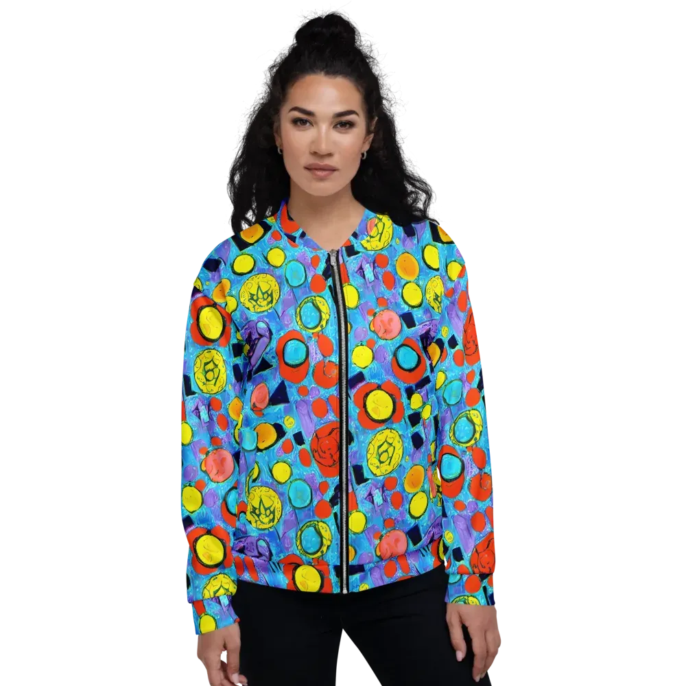Cyan Carnival on Bomber Jacket — Front