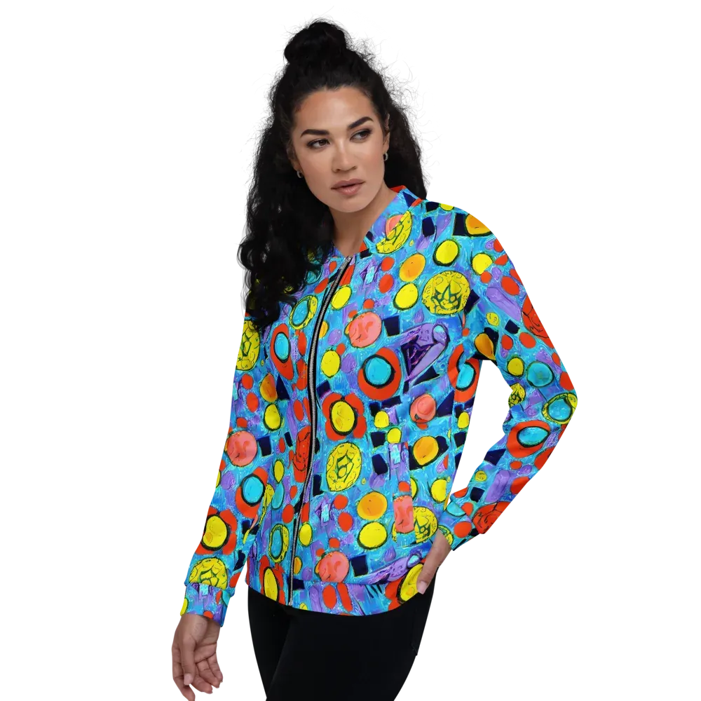 Cyan Carnival on Bomber Jacket — Left