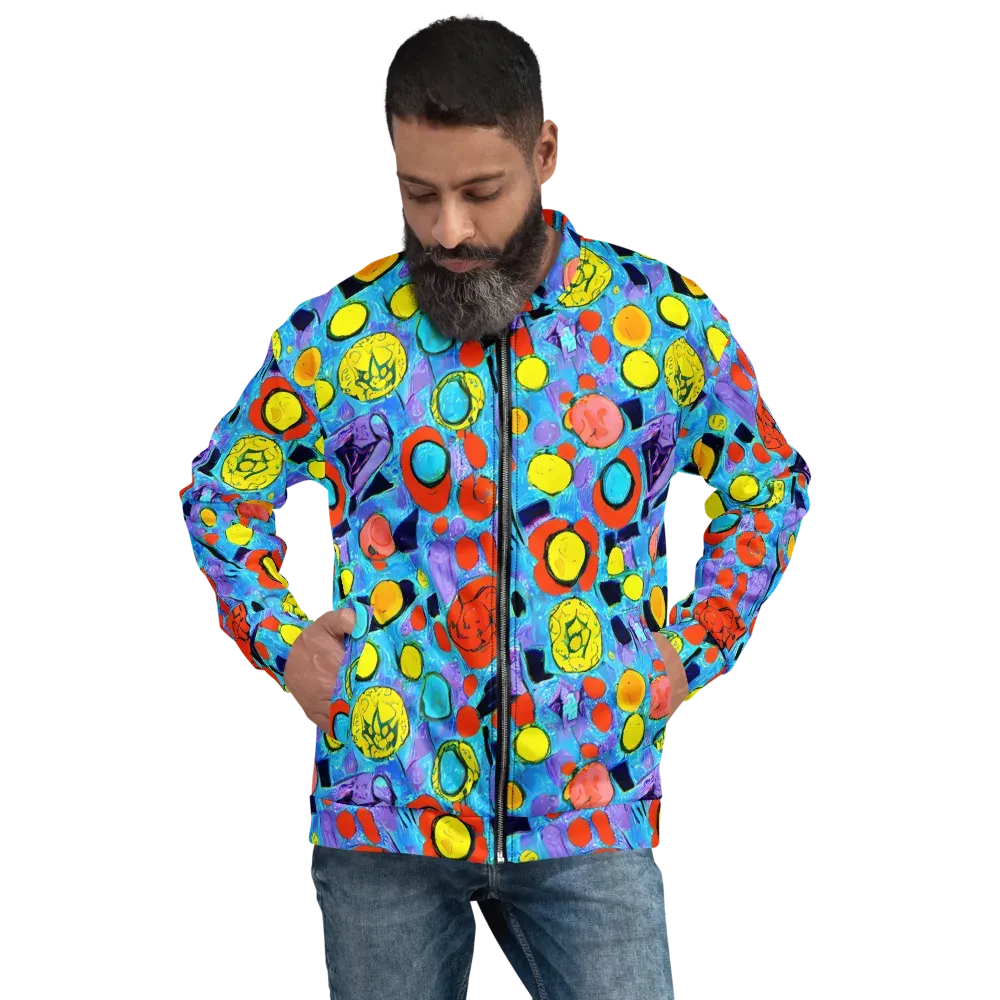 Cyan Carnival on Bomber Jacket — Front