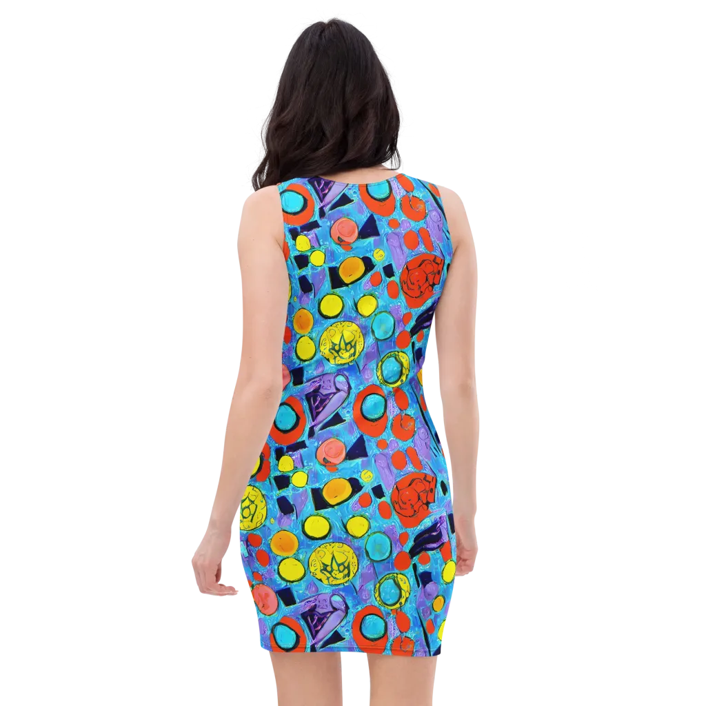 Cyan Carnival on Bodycon Dress — Back
