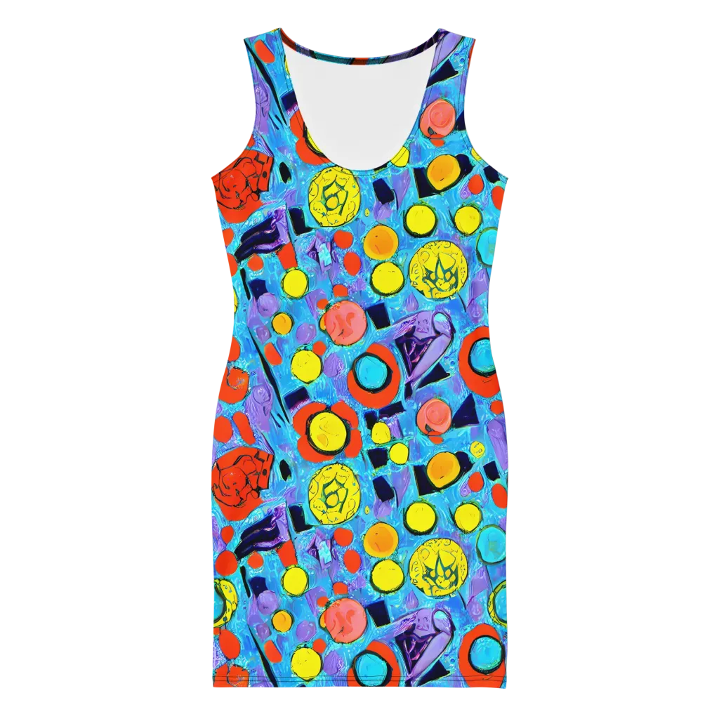 Cyan Carnival on Bodycon Dress — Front