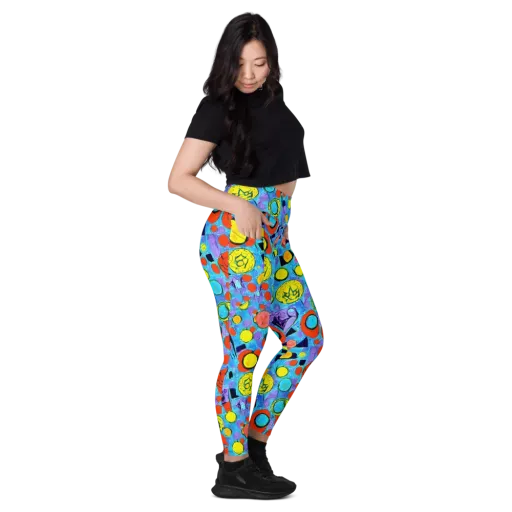 Cyan Carnival on a Leggings with Pockets