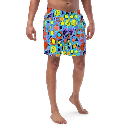 Cyan Carnival on a Swim Trunks
