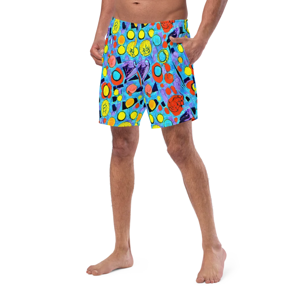Cyan Carnival on Swim Trunks — Left Front