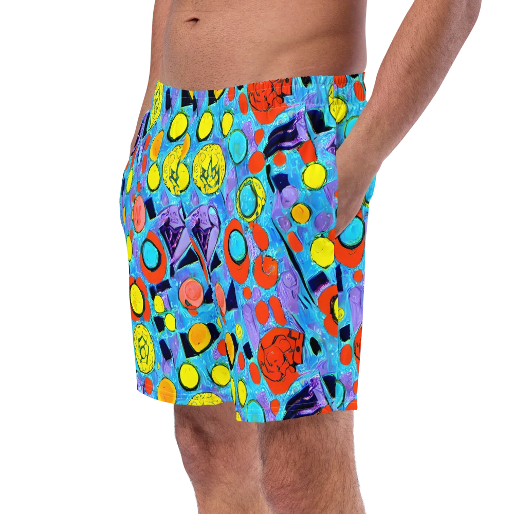 Cyan Carnival on Swim Trunks — Left Front