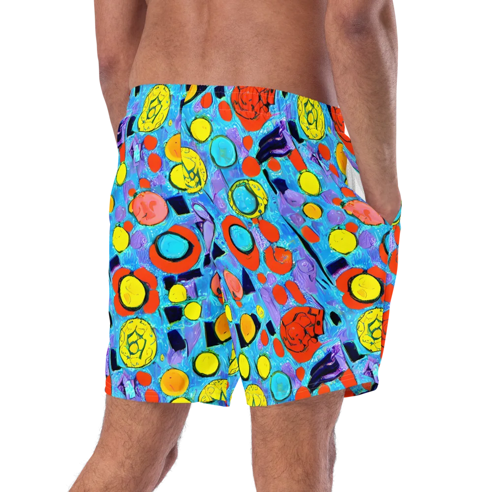 Cyan Carnival on Swim Trunks — Right Back
