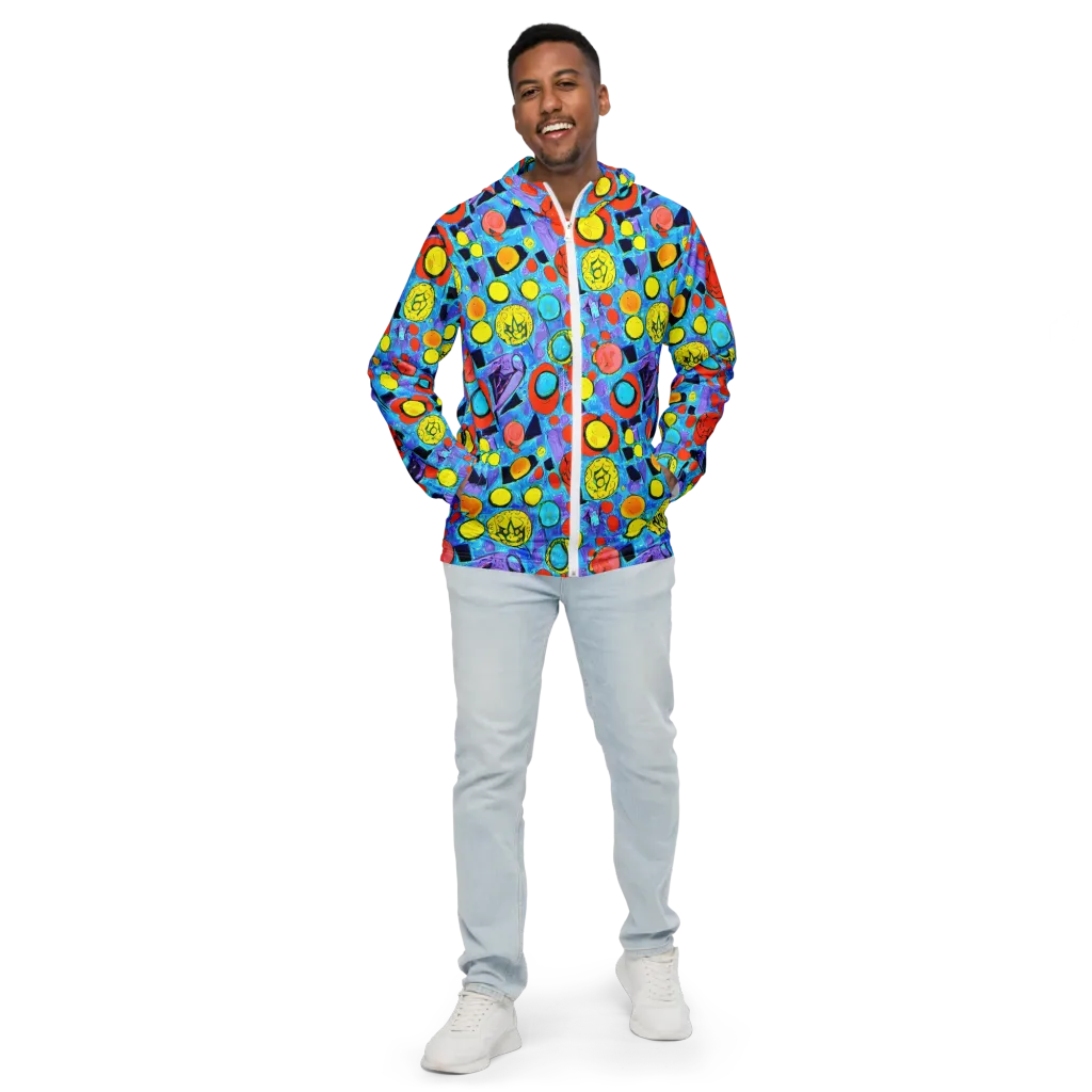 Cyan Carnival on Men's Windbreaker — Front