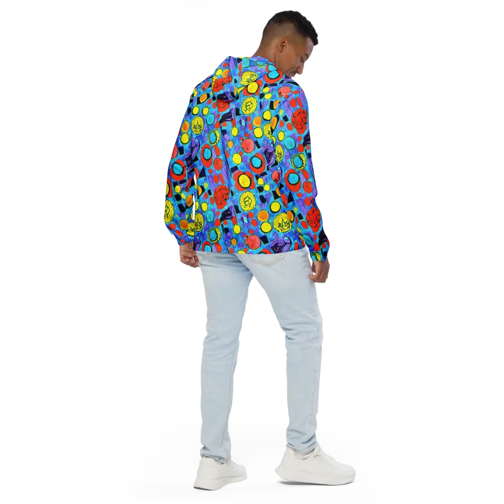 Cyan Carnival on Men's Windbreaker — Back