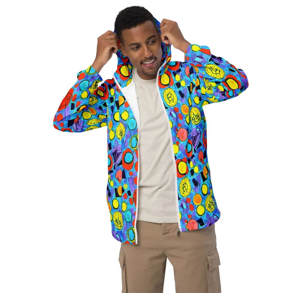 Cyan Carnival on Men's Windbreaker — Front