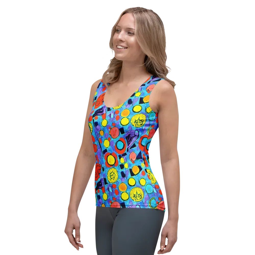 Cyan Carnival on Women's Tank Top — Left Front