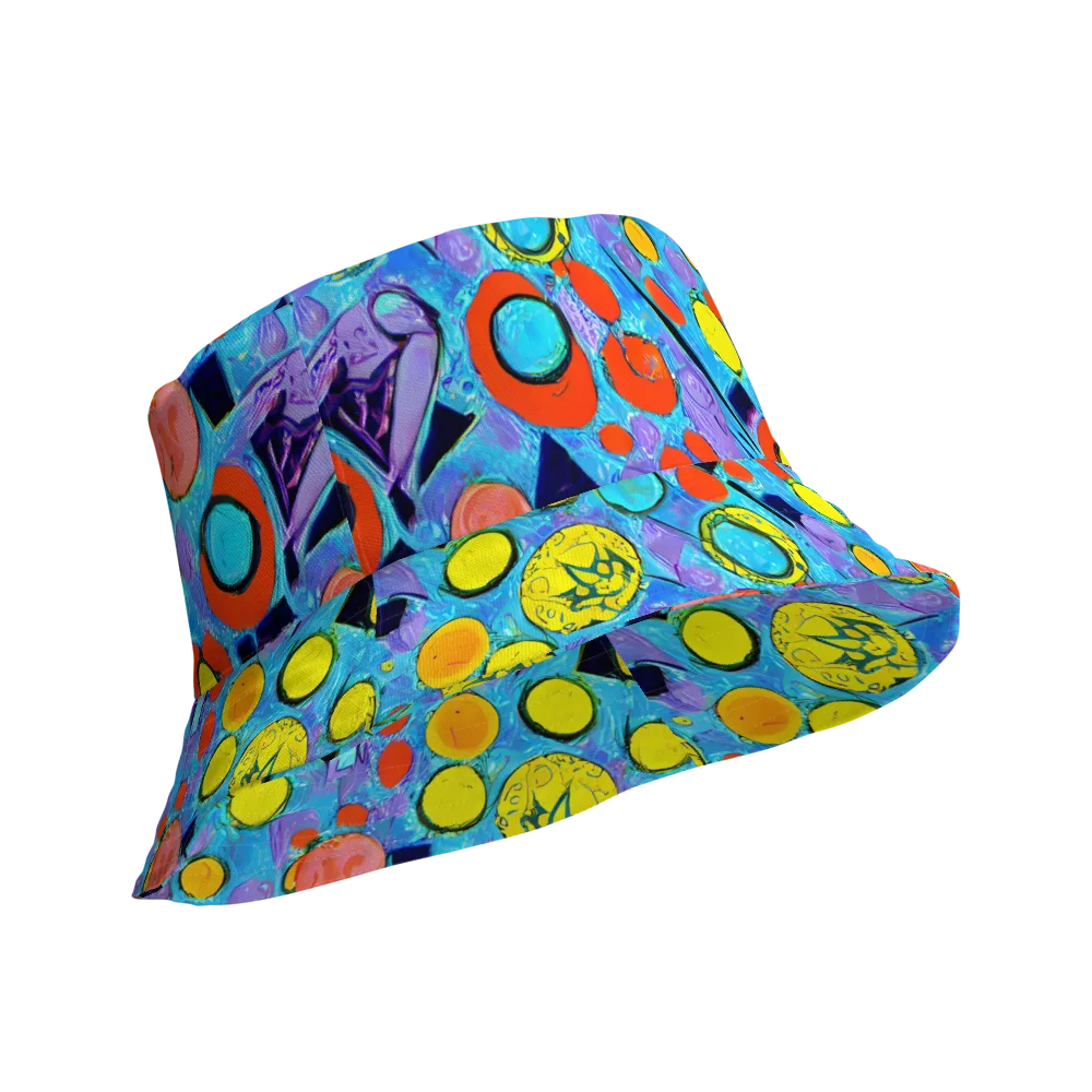 Cyan Carnival on Reversible Bucket Hat — Product details Outside