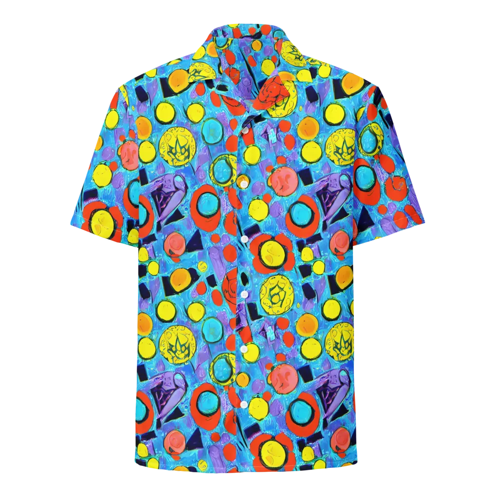 Cyan Carnival on Button Shirt — Front