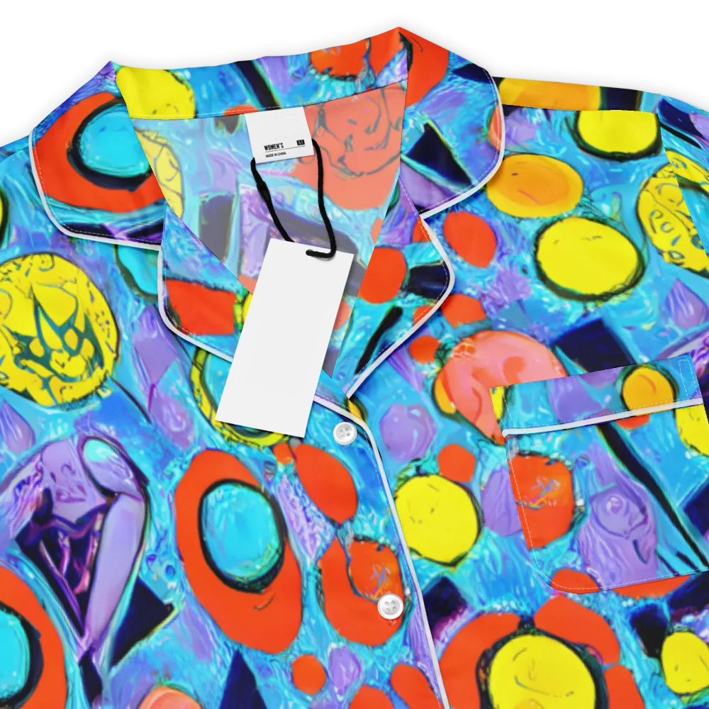 Cyan Carnival on Women's Short Sleeve Pajama Top — Product details
