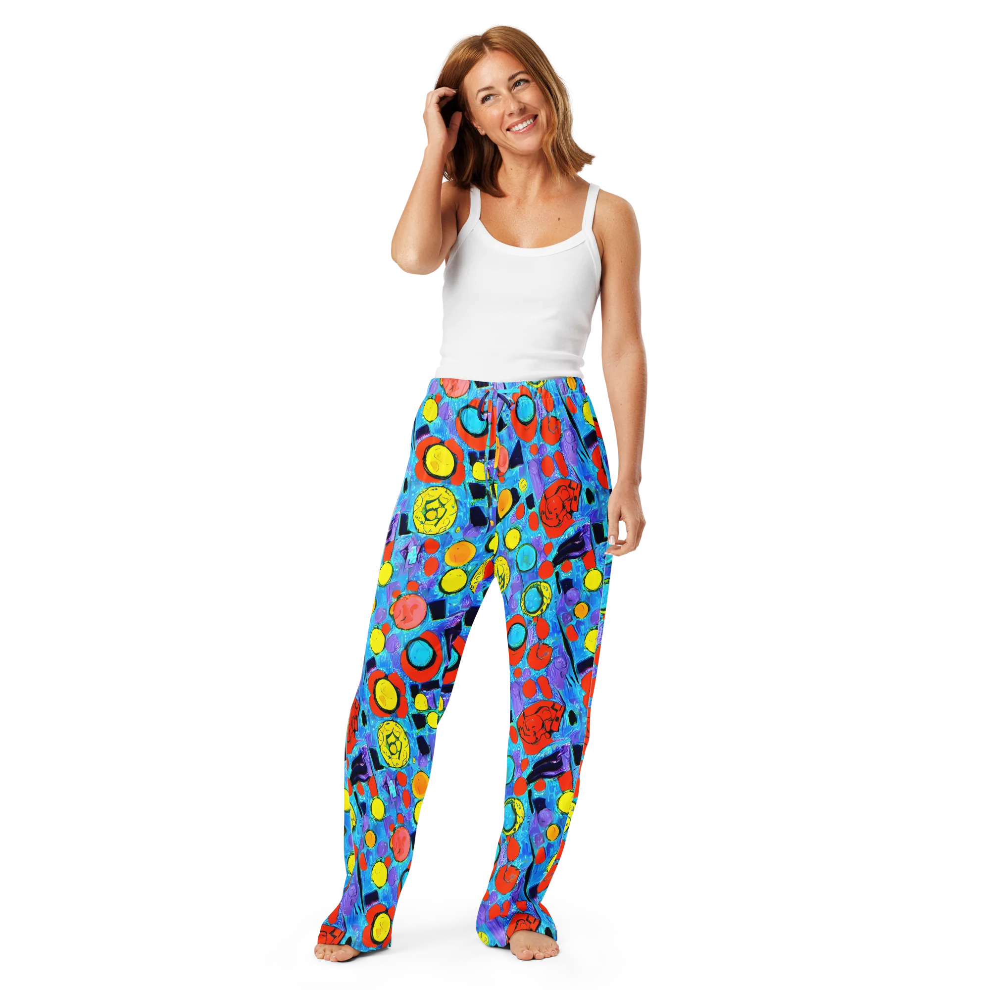 Cyan Carnival on Women's Pajama Pants — Front