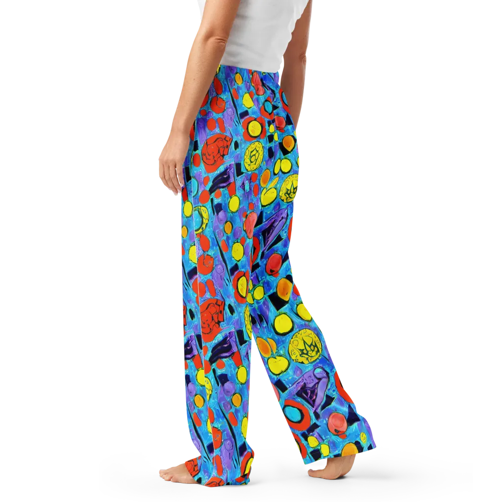 Cyan Carnival on Women's Pajama Pants — Left