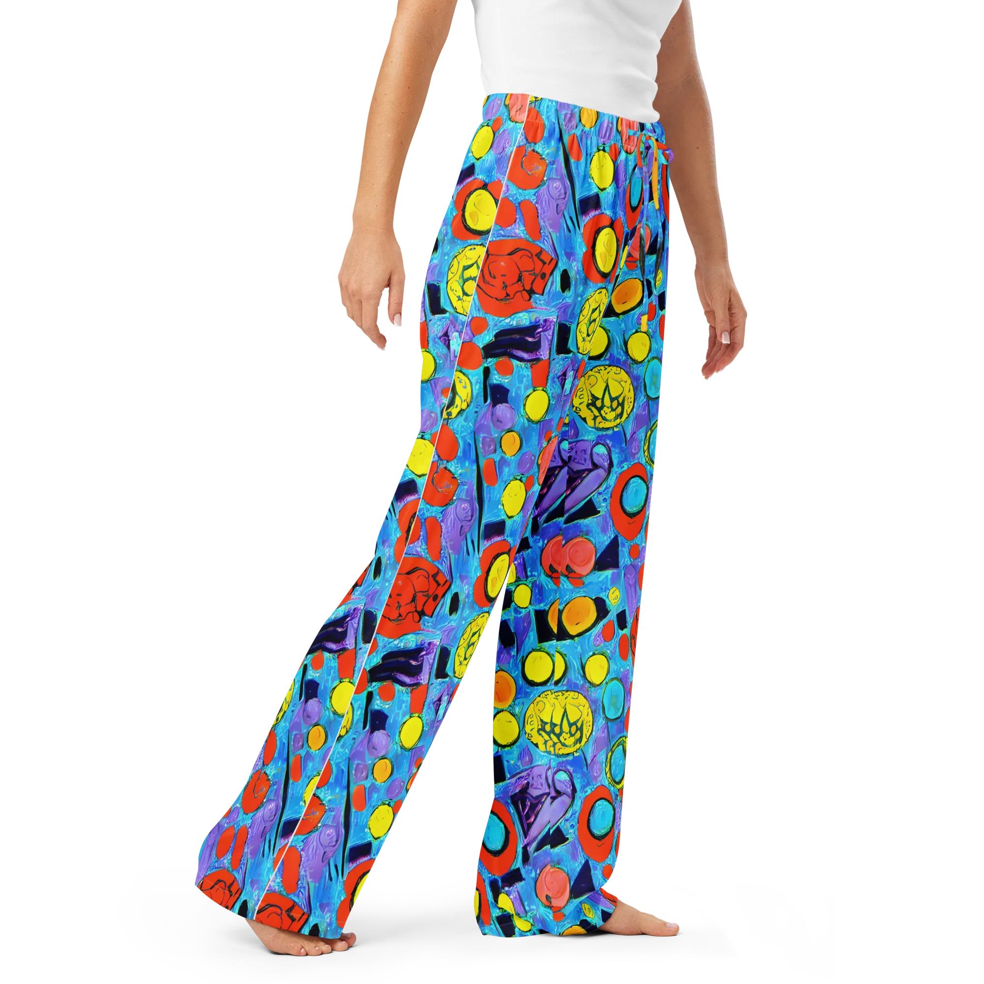 Cyan Carnival on Women's Pajama Pants — Right Front