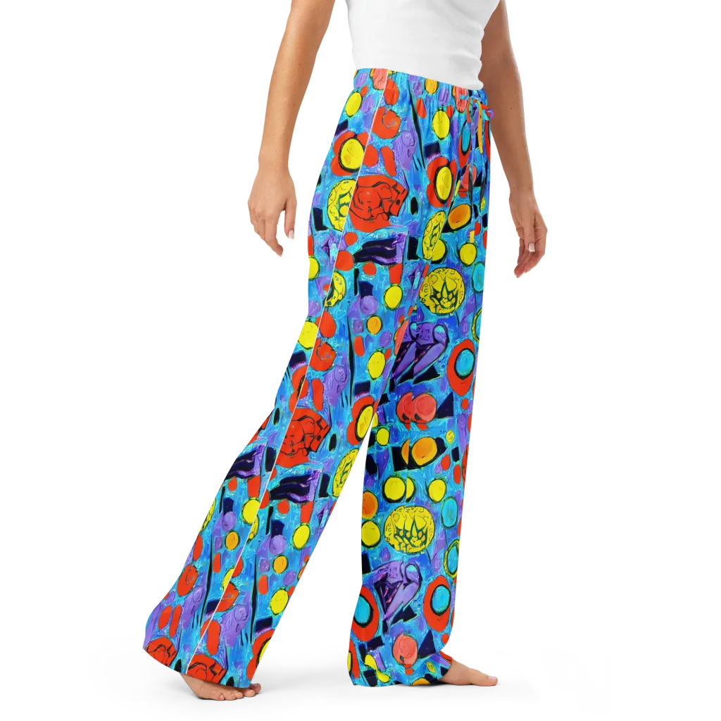 Cyan Carnival on Women's Pajama Pants — Right Front