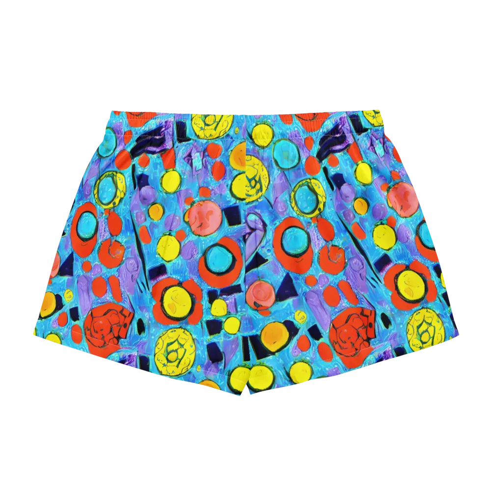 Cyan Carnival on Women's Pajama Shorts — Back