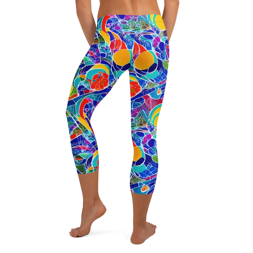 Vivid Fragment on Capri Leggings — Back