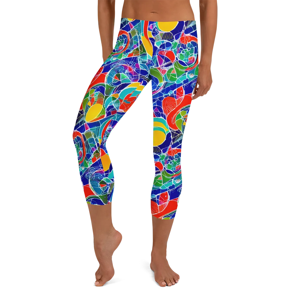 Vivid Fragment on Capri Leggings — Front