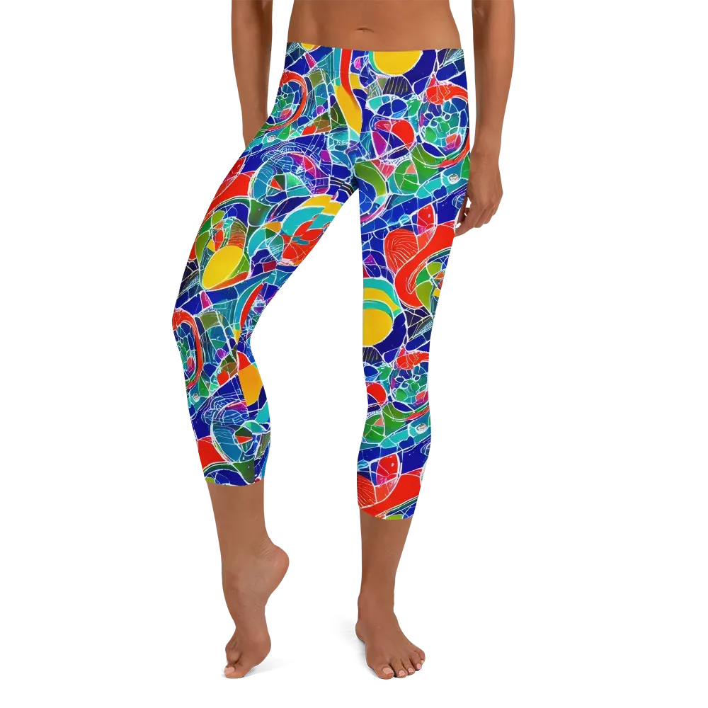 Vivid Fragment on Capri Leggings — Front
