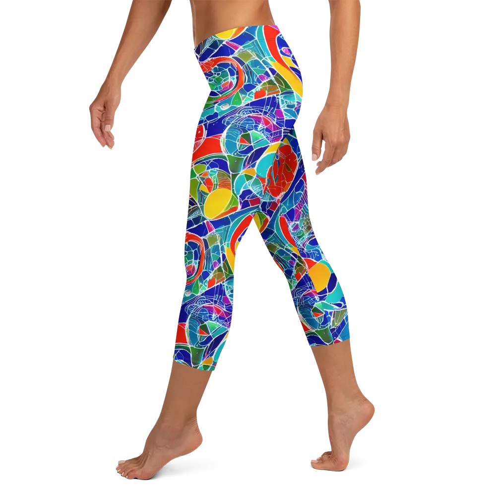 Vivid Fragment on Capri Leggings — Left