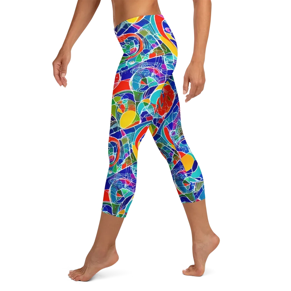 Vivid Fragment on Capri Leggings — Left