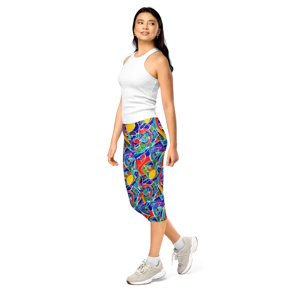 Vivid Fragment on Capri Leggings — Left Front