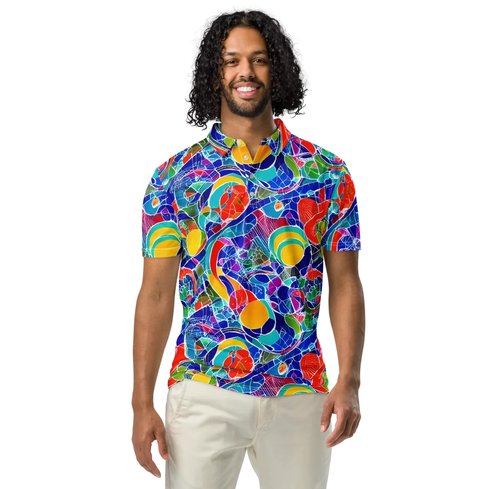 Vivid Fragment on Men's Slim Fit Polo Shirt — Front