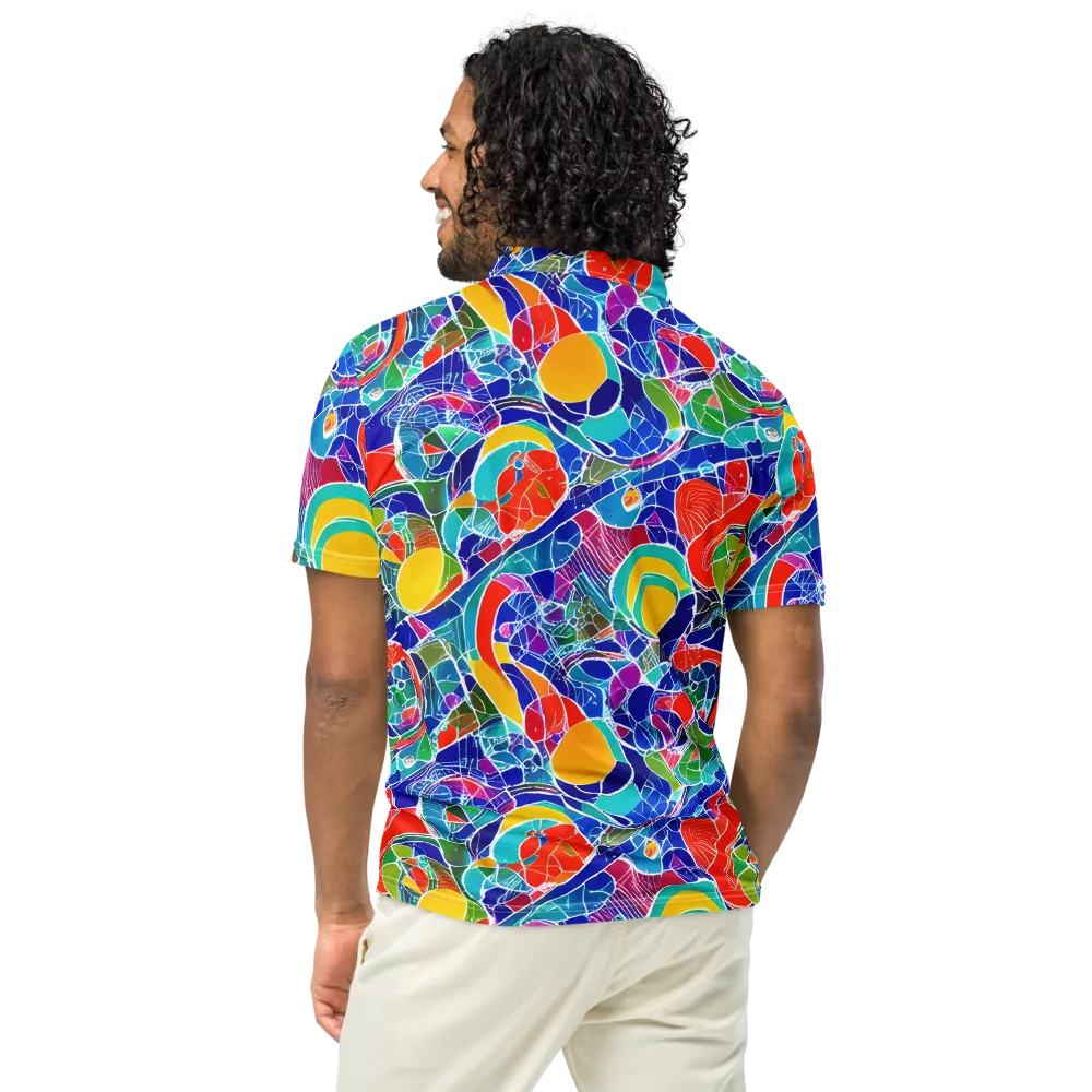 Vivid Fragment on Men's Slim Fit Polo Shirt — Back