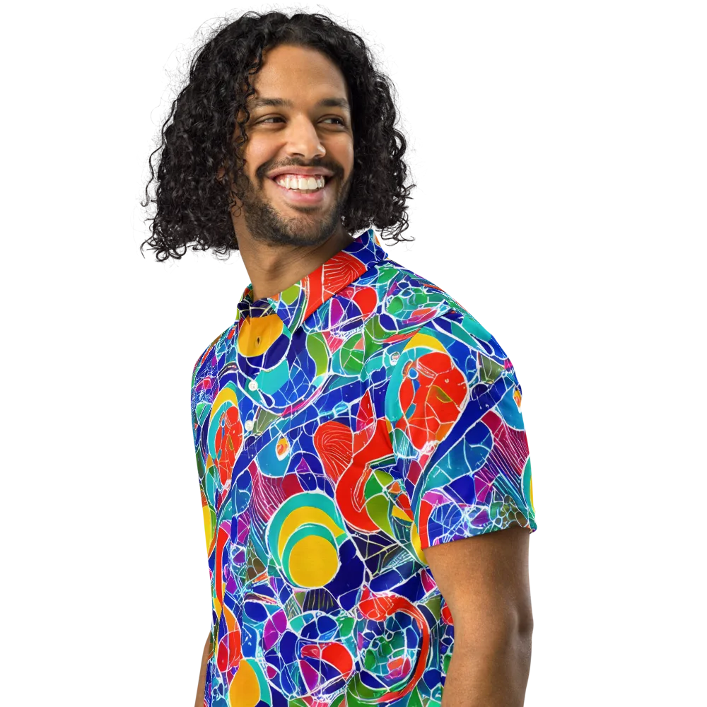 Vivid Fragment on Men's Slim Fit Polo Shirt — Left Front
