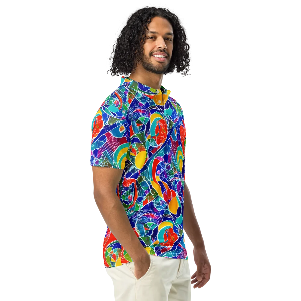 Vivid Fragment on Men's Slim Fit Polo Shirt — Right Front
