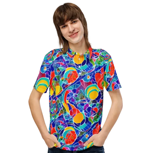 Vivid Fragment on a Men's Slim Fit Polo Shirt