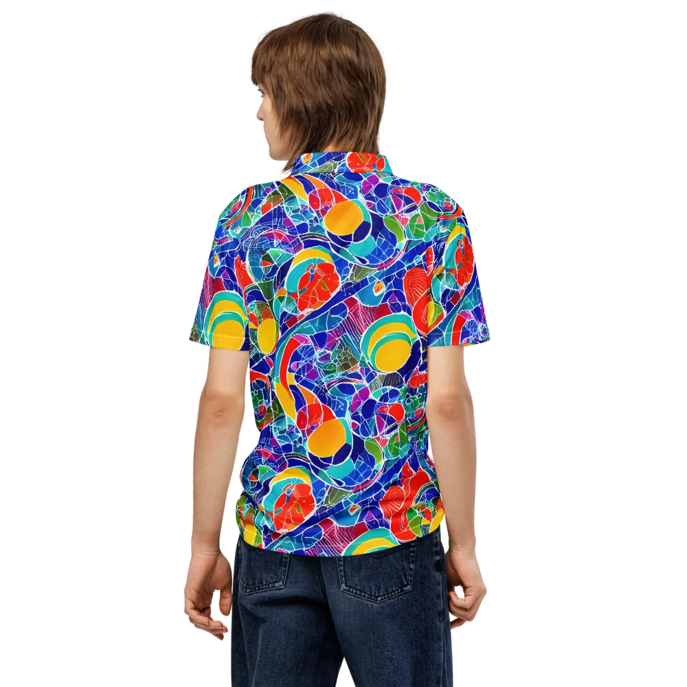 Vivid Fragment on Men's Slim Fit Polo Shirt — Back