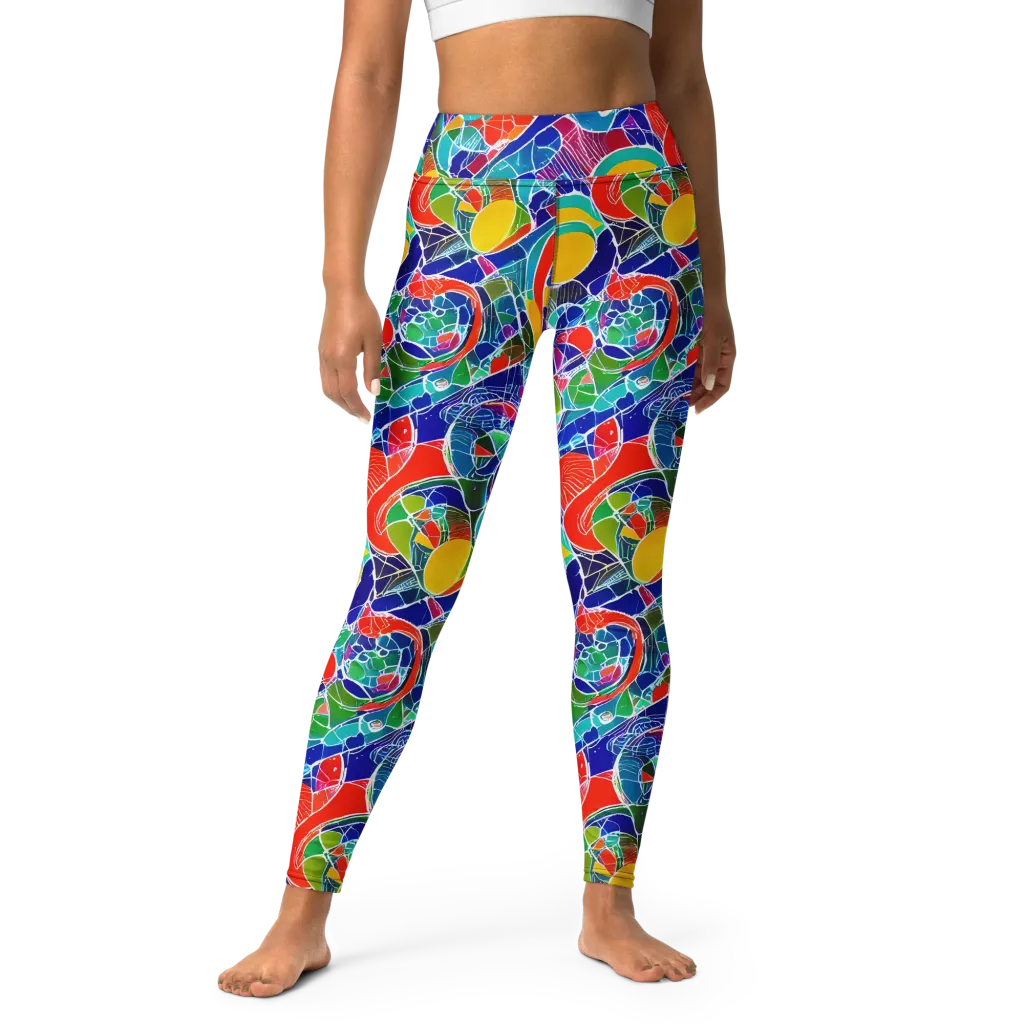 Vivid Fragment on Yoga Leggings — Front