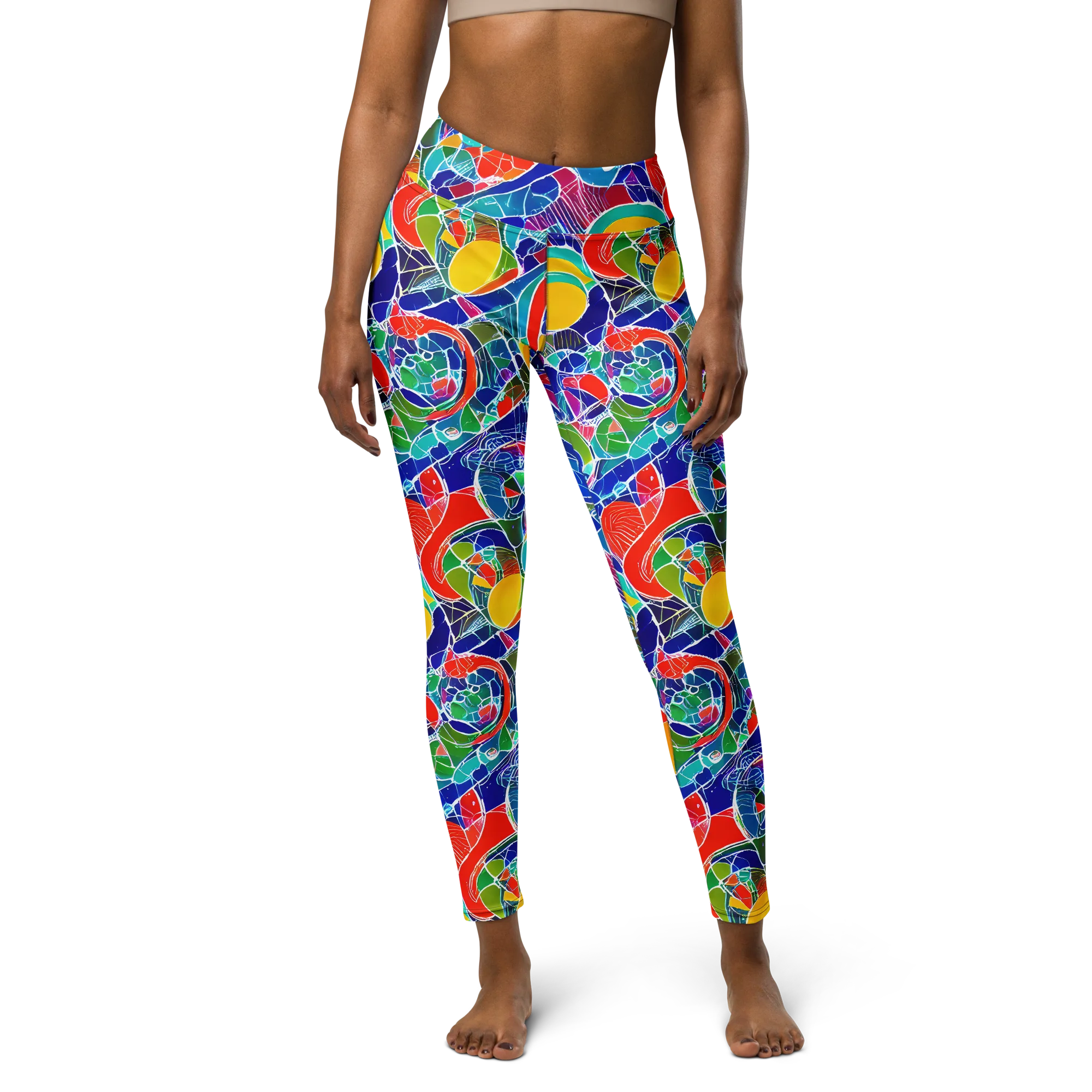 Vivid Fragment on Yoga Leggings — Front
